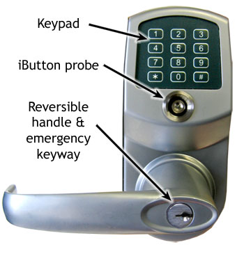 CrossOver X45: Our heavy-duty keypad lock with the emergency lock button.